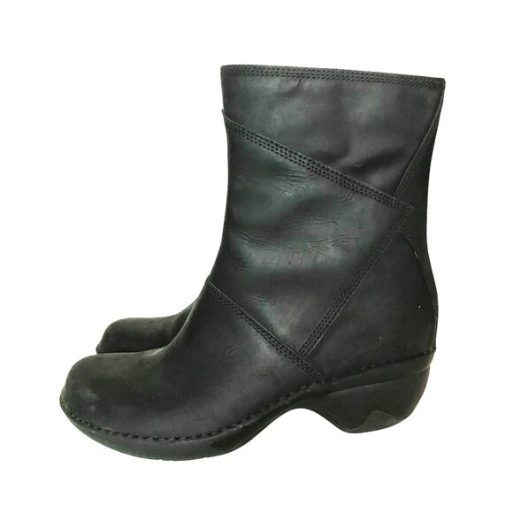 MERRELL Emma Womens 8/38.5 Black Leather Mid Calf Boot Side Zip 2156916 - Picture 5 of 10